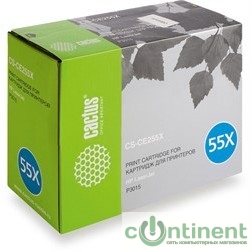 CACTUS CS-CE255XS Картридж для принтеров  LaserJet P3015, черный, 12500 стр.
