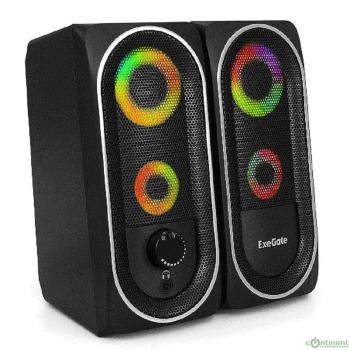 ExeGate Accord 220 EX289686RUS (питание USB, 2х3Вт (6Вт RMS), 60-20000Гц, цвет черный, RGB подсветка, Color Box)