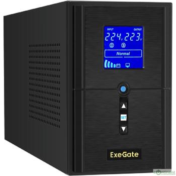 Exegate EX295987RUS ИБП (инвертор, синус, для котла) ExeGate SineTower SZ-1000.LCD.AVR.2SH.1C13.USB <1000VA/800W, чистая синусоида, LCD дисплей, AVR, 2*Schuko+1*C13, USB, линейно-интерактивный, внешня