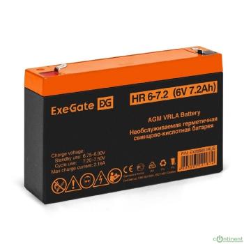 Exegate EX285651RUS Аккумуляторная батарея HR 6-7.2 (6V 7.2Ah, клеммы F1)