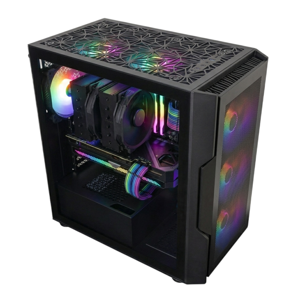 Корпус 1STPLAYER TRILOBITE T7-P Black / ATX / 4x120mm FRGB fans / T7-P-BK-4F1
