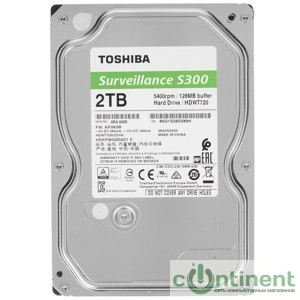 2TB Toshiba Surveillance S300 (HDWT720UZSVA/HDKPB04Z0A01) {SATA 6.0Gb/s, 5400 rpm, 128Mb buffer, 3.5" для видеонаблюдения}