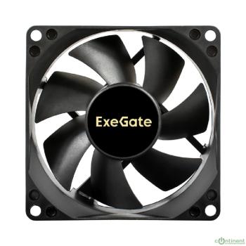 Exegate EX297043RUS Вентилятор 12В DC ExeGate ExtraSilent ES08025S3P (80x80x25 мм, Sleeve bearing (подшипник скольжения), 3pin, 2100RPM, 21dBA)
