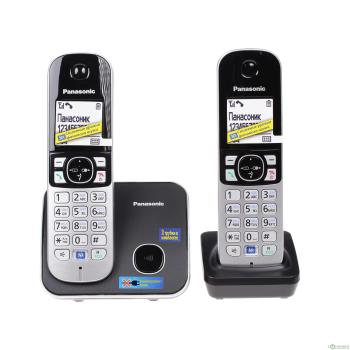Panasonic KX-TG6812RUB Радиотелефон черный (2 трубки с ЖК диспл., DECT)