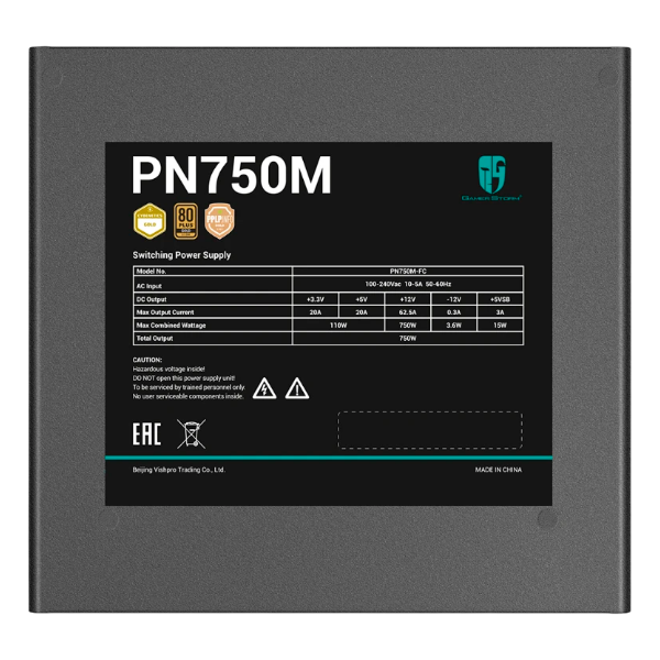 750W GamerStorm (DeepCool) PN750M, ATX12V 3.1, cертификат 80 PLUS Gold