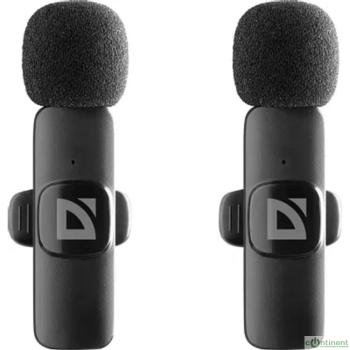 Defender Петличный микрофон Talky-138 wrls, черный, 2шт, адаптер [64152]