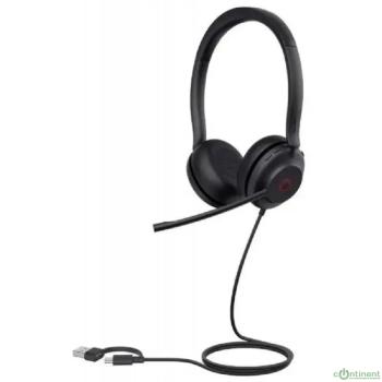 Проводная гарнитура Yealink UH35 Dual UC USB-C/A Дуо, HD звук, шумоподавление, LED-индикатор, USB-C/A (UH35 Dual UC USB-C/A)