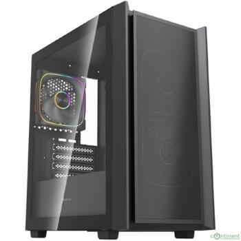 Powercase Корпус Mistral SM03 ARGB, Tempered Glass, 3x120mm ARGB PWM fans, чёрный, mATX  (CMMSM03B-A3)