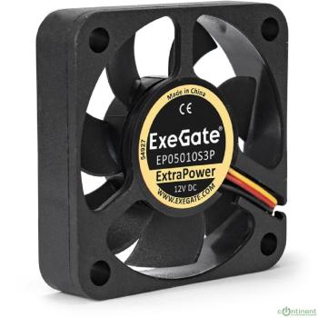 Exegate EX283367RUS Вентилятор ExeGate ExtraPower EP05010S3P, 50x50x10 мм, подшипник скольжения, 3pin, 5000RPM, 25dBA