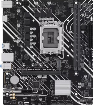 ASUS PRIME H610M-K D4 mATX, сокет LGA 1700, чипсет Intel H610, 2xDDR4, PCI-E 4.0, M.2, сеть: 1 Гбит/с, HDMI
