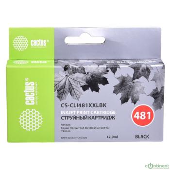 Картридж струйный Cactus CS-CLI481XXLBK черный (12мл) для Canon Pixma TR7540/TR8540/TS6140/TS8140