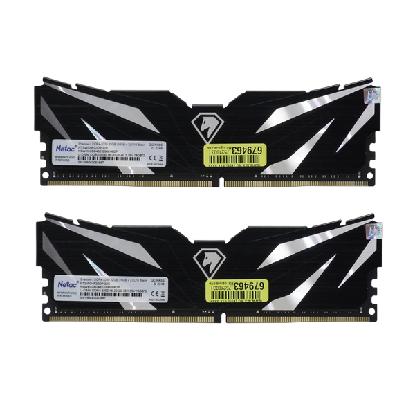 Модуль памяти DDR4 32Gb (2x16Gb) 3200MHz Netac Shadow II NTSWD4P32DP-32K