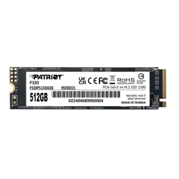 512Gb Patriot P320 SSD, M.2, 2280, 512 Гб, PCI-E 3.0 x4, NVMe, 3000 МБ/сек, 2200 МБ/сек