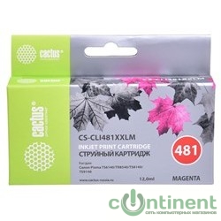 Картридж струйный Cactus CS-CLI481XXLM пурпурный (12мл) для Canon Pixma TR7540/TR8540/TS6140/TS8140