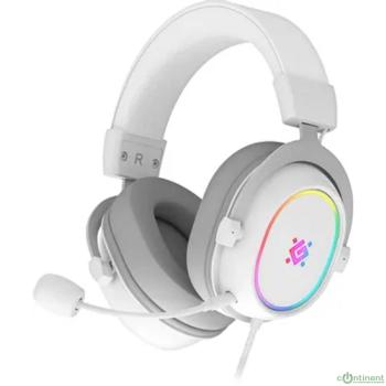 Defender Игровая гарнитура Halo белый, RGB, провод 2 м [62560]