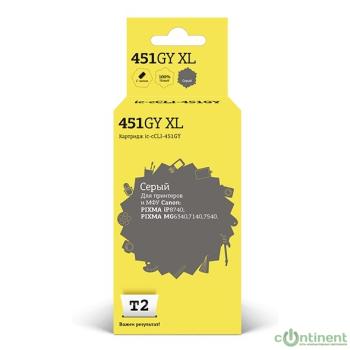 T2 CLI-451GY XL Картридж (IC-CCLI-451GY) для Canon PIXMA MG6340, серый, с чипом, 11 мл.