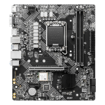 MSI PRO H610M-G WIFI mATX, сокет LGA 1700, чипсет Intel H610, 2xDDR5, PCI-E 4.0, M.2, сеть: 1 Гб/с, Wi-Fi, Bluetooth, HDMI, DisplayPort