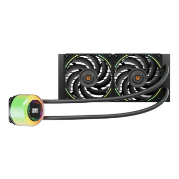 СЖО 1STPLAYER CC 240 Black, TDP 200 Вт, ЖК дисплей, ARGB, 2x120mm