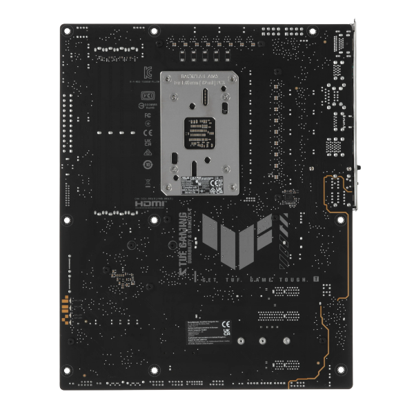 ASUS TUF GAMING B850-PLUS WIFI ATX, Socket AM5, чипсет AMD B850, 4xDDR5, PCI-E 5.0, PCI-E 4.0, 3xM.2, Type-C,сеть: 2.5 Гбит/с, Wi-Fi, Bluetooth, HDMI, DisplayPort, подсветка