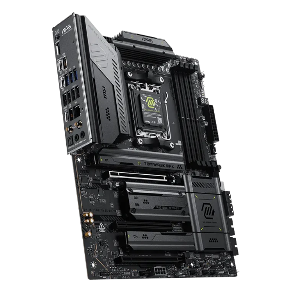 MSI MAG X870E TOMAHAWK MAX WIFI ATX, Socket AM5, чипсет AMD X870E, 4xDDR5, PCI-E 5.0, PCI-E 4.0, 4xM.2, Type-C,сеть: 5 Гбит/с, Wi-Fi, Bluetooth, HDMI