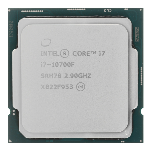 Intel Core i7 - 10700F, Socket 1200, 8-ядерный, 2900 МГц, Turbo: 4800 МГц