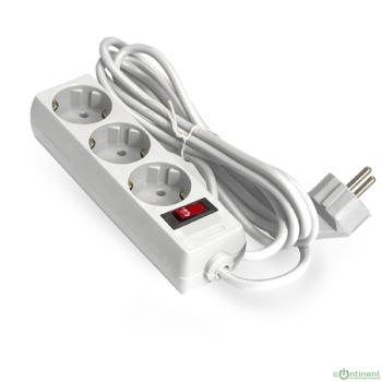 Exegate EX279354RUS Удлинитель ExeGate EC-3-3W (3 розетки, 3м, евровилка, белый)