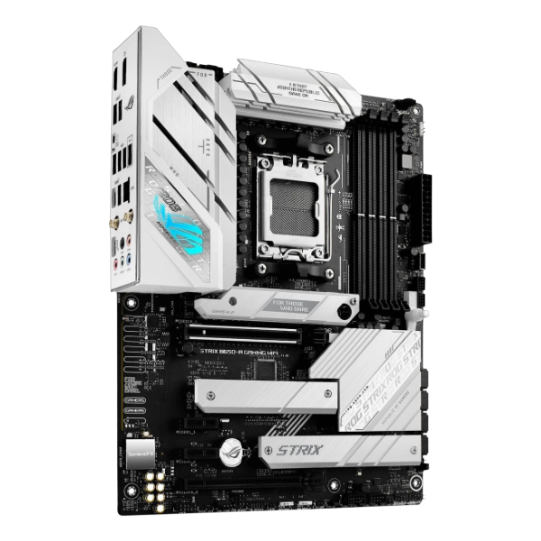 ASUS ROG STRIX B650-A GAMING WIFI ATX, Socket AM5, чипсет AMD B650, 4xDDR5, 2xPCI-E 4.0, 3xM.2, Type-C,сеть: 2.5 Гбит/с, Wi-Fi, Bluetooth, HDMI, DisplayPort, подсветка