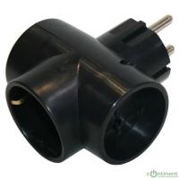 Perfeo сетевой разветвитель "RU POWER", PF_C3362 (3 гнезда, 16А, 1гн/з, 2гн/бз черный (3T1))