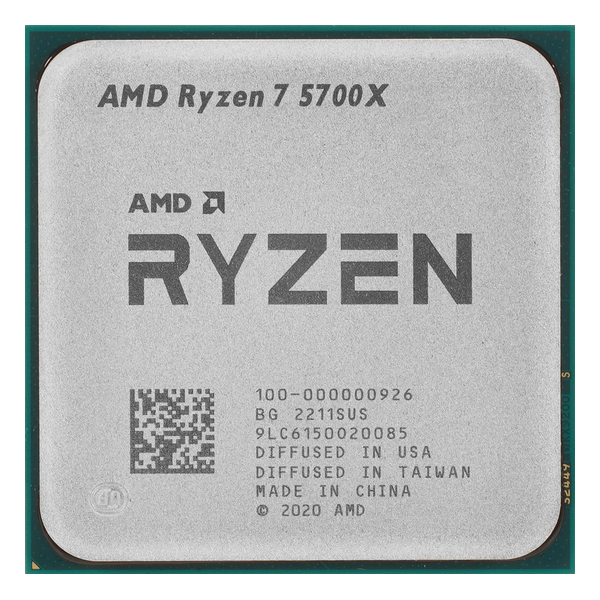 AMD Ryzen 7 5700X, Socket AM4, 8-ядерный, 3400 МГц, Turbo: 4600 МГц