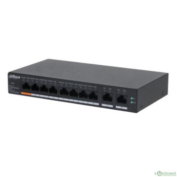 DAHUA DH-CS4010-8GT-60 8-портовый гигабитный PoE облачный коммутатор; 8xRJ45 1G (PoE/PoE+/Hi-PoE/), 2xRJ45 1G (uplink); суммарно до 60Вт; PoE watchdog, до 250м; питание: 53VDC;