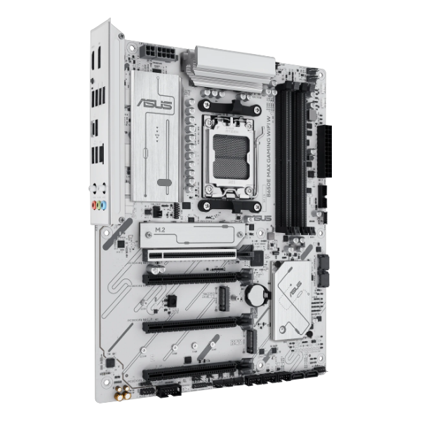 ASUS B650E MAX GAMING WIFI W ATX, Socket AM5, чипсет AMD B650E, 4xDDR5, PCI-E 5.0, PCI-E 4.0, 3xM.2, Type-C,сеть: 2.5 Гбит/с, Wi-Fi, Bluetooth, HDMI, DisplayPort
