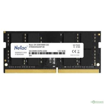 Память SO-DIMM DDR4 8GB PC25600 3200MHz CL22 Netac 1.2V (NTBSD4N32SP-08)