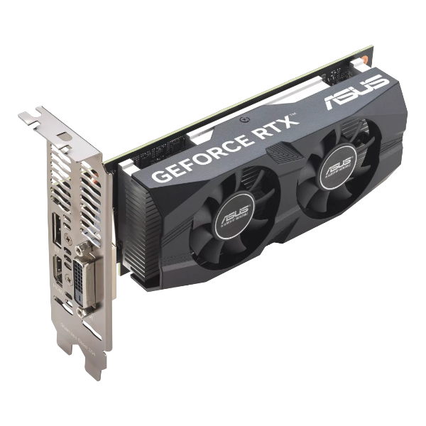 NVIDIA GeForce RTX 3050 ASUS LP BRK OC 6Gb (RTX3050-O6G-LP-BRK) 6 Гб памяти GDDR6, 96 бит, DVI, HDMI, DisplayPort, длина 182 мм