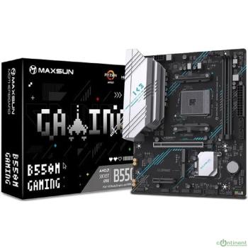 MAXSUN MS-B550M GAMING WIFI (Socket AM4, mATX, 2*DDR4, VGA/HDMI, 2*SATA3, 2*M.2, 1*PCIEx16/1*PCIEx4, 4*USB 2.0, 2*USB 3.2 Gen1, Wi-Fi 5,  LAN 1*1G, RTL)