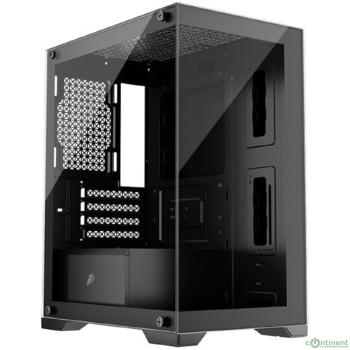 1STPLAYER MIKU Mi2 Black / mATX / 3x120mm LED fans / Mi2-BK-3F1