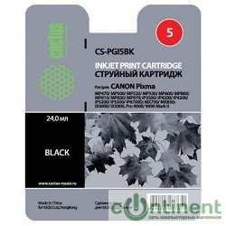 Cactus PGI-5BK Картридж струйный Cactus CS-PGI5BK черный для Canon Pixma MP470/ MP500/ MP520/ MP530 (23,6ml)