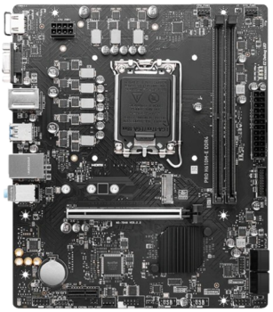 MSI PRO H610M-E DDR4 mATX, сокет LGA 1700, чипсет Intel H610, 2xDDR4, PCI-E 4.0, M.2, сеть: 1 Гбит/с, HDMI