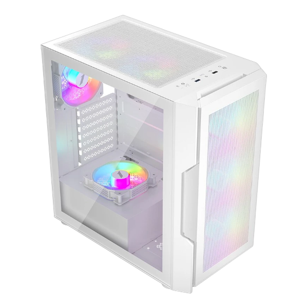 Корпус 1STPLAYER TRILOBITE T7-P White / ATX / 4x120mm FRGB fans / T7-P-WH-4F1