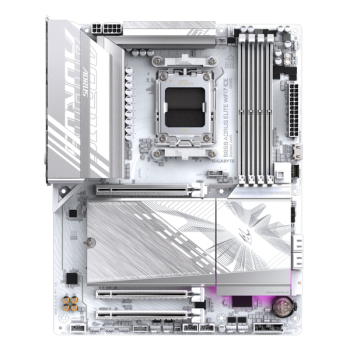 Gigabyte B850 AORUS ELITE WIFI7 ICE ATX, сокет AM5, чипсет AMD B850, 4xDDR5, PCI-E 5.0, 3xM.2, Type-C, сеть: 2.5 Гб/с, Wi-Fi, Bluetooth, DisplayPort, подсветка