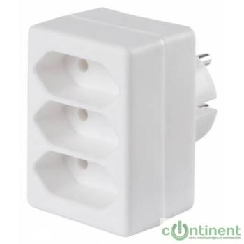 BURO Сетевой разветвитель 3 розетки (BU-PS3F-W), белый (пакет ПЭ) {352750}