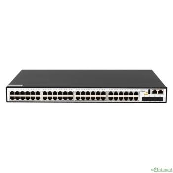 SNR SNR-S2989G-48TX-DC Управляемый коммутатор уровня 2+, 48 портов 10/100/1000Base-T, 4 порта 1/10G SFP+, VSF HA, встроенный БП 18-72V DC, разъем для питания 220V AC неактивен
