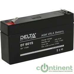 Delta DT 6015 (1,5 А\ч, 6В) свинцово- кислотный аккумулятор