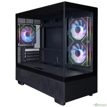 1STPLAYER MIKU Mi5 ARGB Black / mATX / 3x120mm ARGB fans / Mi5-BK-2FC7R-1FC7