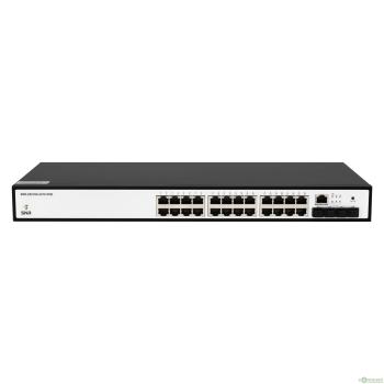 SNR SNR-S5210G-24TX-POE Управляемый PoE коммутатор уровня 2+, 24 порта 10/100/1000Base-T, 4 порта 1/10G SFP+, бюджет PoE 370 Вт, встроенный БП ~220V AC
