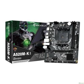 MAXSUN MS-Challenger A520M-K WIFI (Socket AM4, mATX, 2*DDR4(64Gb), DP/HDMI,  3*SATA3, 1*M.2, 1*PCIEx16/1*PCIEx1, 4*USB2.0, 2*USB 3.0, LAN 1*1G, Bluetooth,  Wi-Fi 802.11ax, RTL)