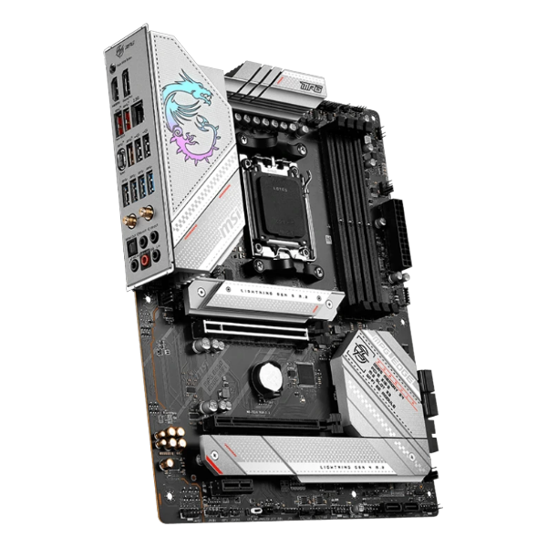 MSI MPG B650 EDGE WIFI ATX, Socket AM5, чипсет AMD B650, 4xDDR5, 2xPCI-E 4.0, 3xM.2, Type-C,сеть: 2.5 Гбит/с, Wi-Fi, Bluetooth, HDMI, DisplayPort, подсветка