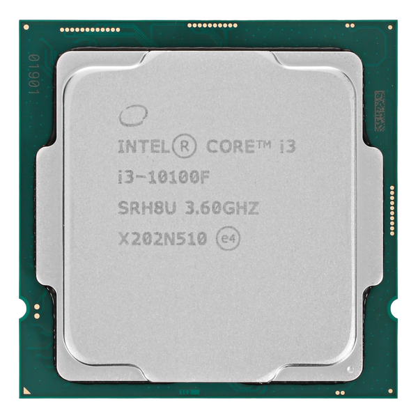 Intel Core i3 - 10100F, Socket 1200, 4-ядерный, 3600 МГц, Turbo: 4300 МГц