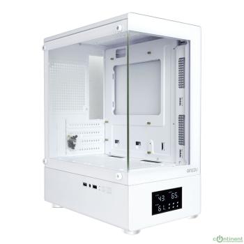 Корпус Ginzzu RX450D mATX жк. дисплей (Белый)