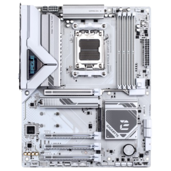 Gigabyte B850 EAGLE WIFI7 ICE ATX, сокет AM5, чипсет AMD B850, 4xDDR5, PCI-E 5.0, PCI-E 4.0, 3xM.2, Type-C, сеть: 2.5 Гбит/с, Wi-Fi, Bluetooth, HDMI, DisplayPort