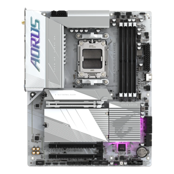 Gigabyte B650E AORUS ELITE X AX ICE ATX, Socket AM5, чипсет AMD B650E, 4xDDR5, PCI-E 5.0, 3xM.2, Type-C,сеть: 2.5 Гбит/с, Wi-Fi, Bluetooth, HDMI, подсветка